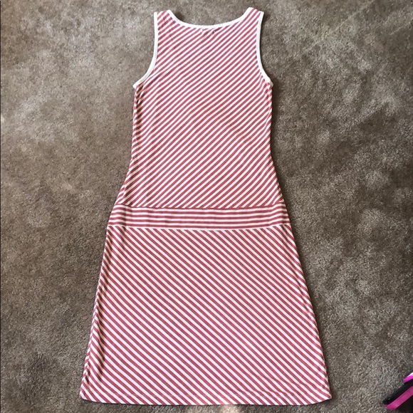 Salmon and cream striped dress - Picture 5 of 5